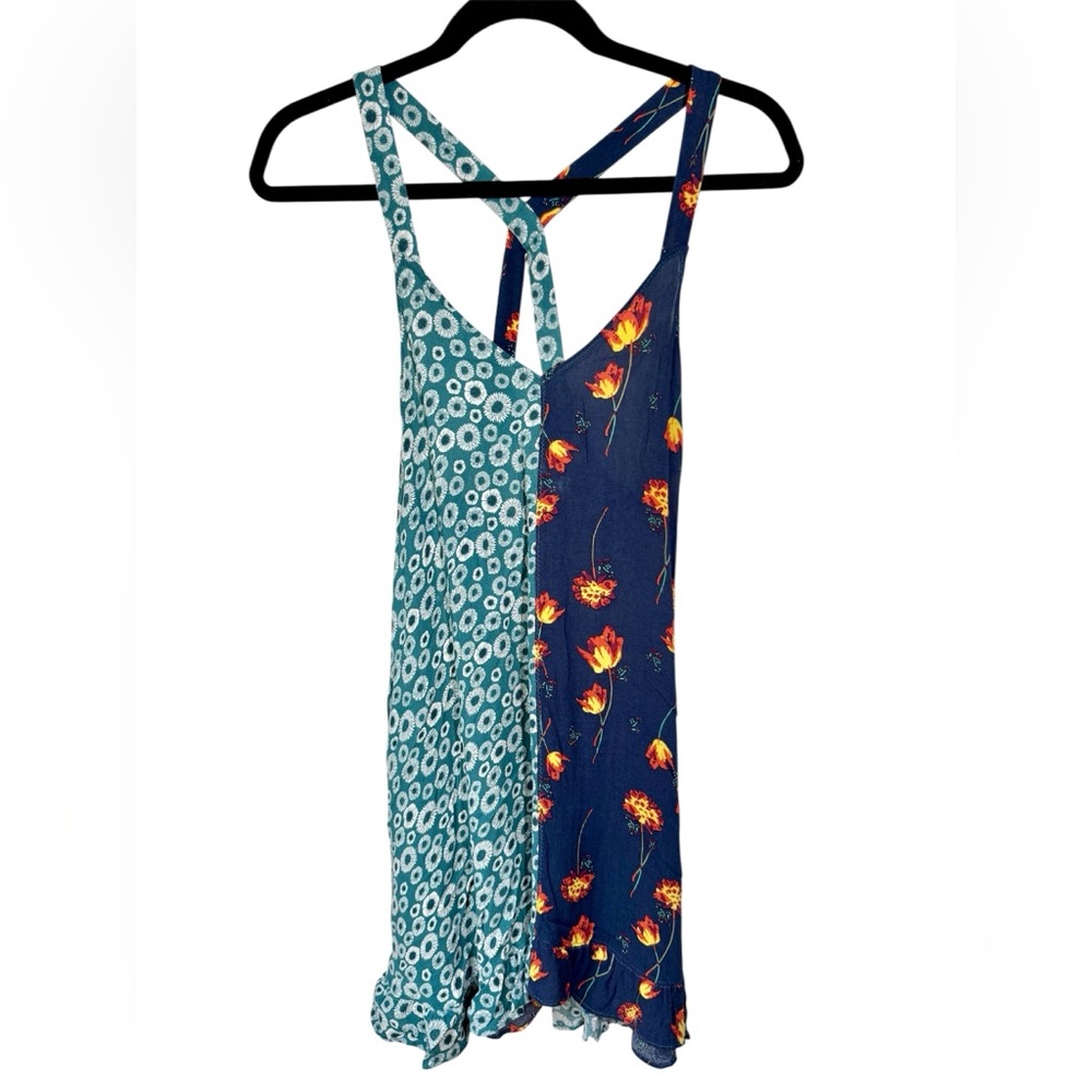 Free People Intimately Top Floral Print V-Neck Criss Cross Back Size Medium